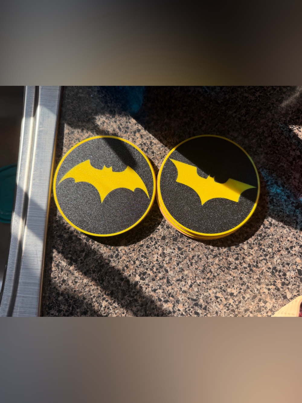 Batman Logo Coasters - Yellow and Black Set